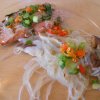 Pan Asian: Salmon with Shitake Mushrooms and Glass Noodles