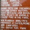 Read carefully - Instructions at the gate of a game drive