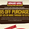 It's Fan Appreciation Month at Genghis Grill! : $5 off coupon promo code valid through 10/13/13