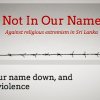 Not In Our Name: Against religious extremism in Sri Lanka