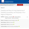 Disability and Place of Living: Experiences of Disability, Accessibility, and Inequality in Four Regions of Myanmar